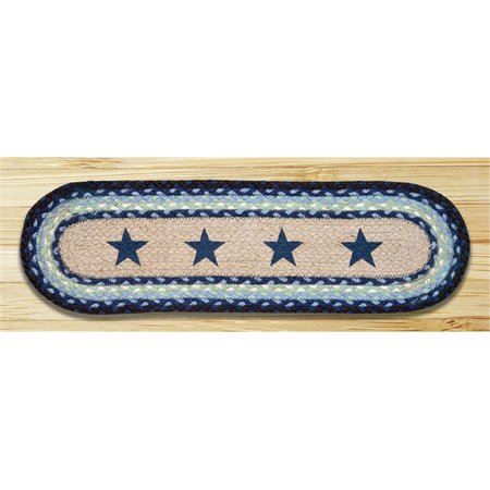 EARTH RUGS Blue Stars Oval Stair Tread 49-ST312BS